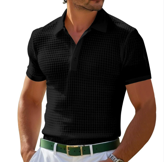 Polo Uomo Tessuto Strutturato Vestibilità Slim