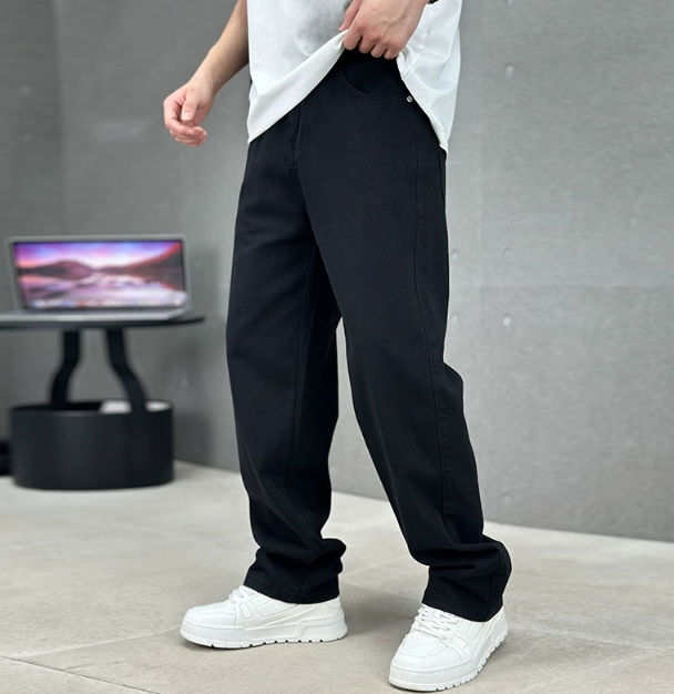 Jeans Uomo Taglio Dritto Vestibilità Ampia