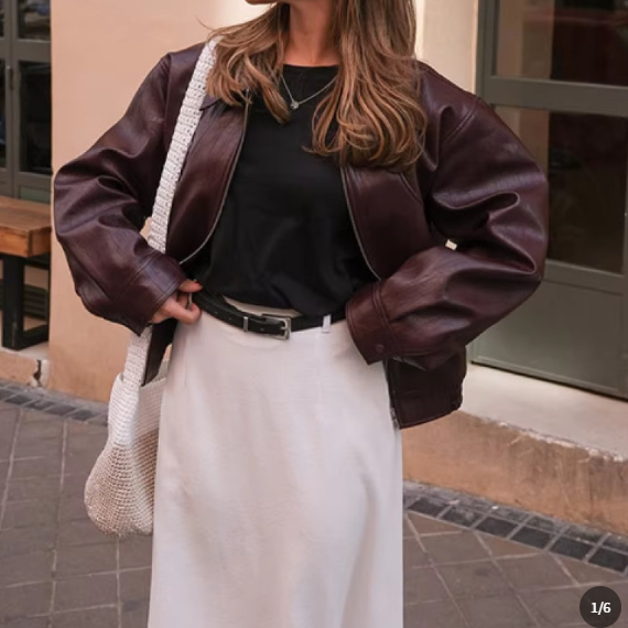 Giacca Donna Similpelle Stile Vintage Regular