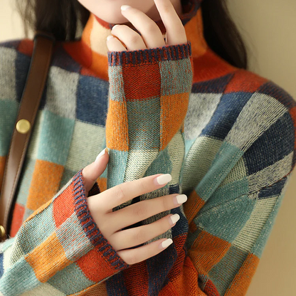 Maglione Donna Collo Alto Morbido Vestibilità Comoda