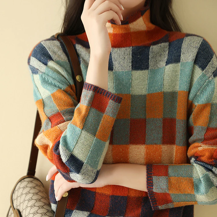 Maglione Donna Collo Alto Morbido Vestibilità Comoda