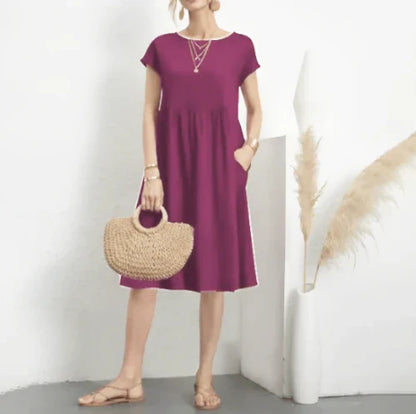 Abito Estivo Donna Manica Corta con Tasche