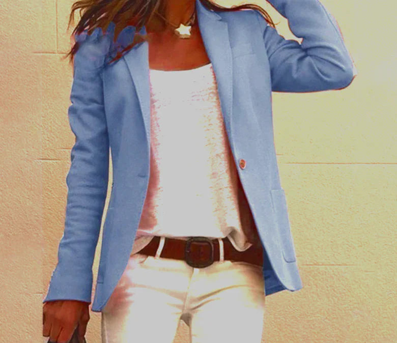 Blazer Donna in Tessuto Sartoriale Vestibilità Slim Manica Lunga