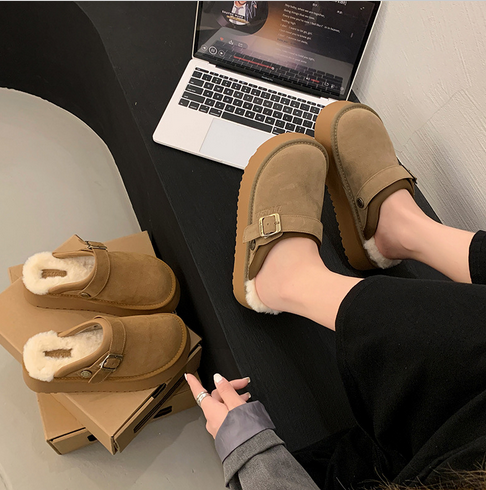 Pantofole Donna in Suede con Fodera Calda Comfortevoli Invernali