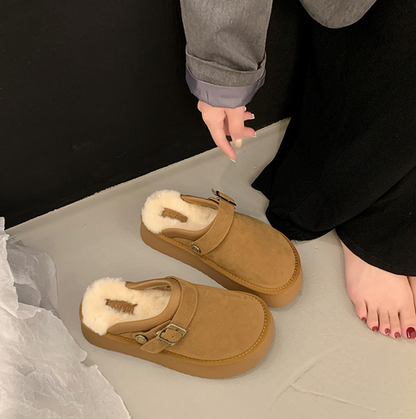 Pantofole Donna in Suede con Fodera Calda Comfortevoli Invernali
