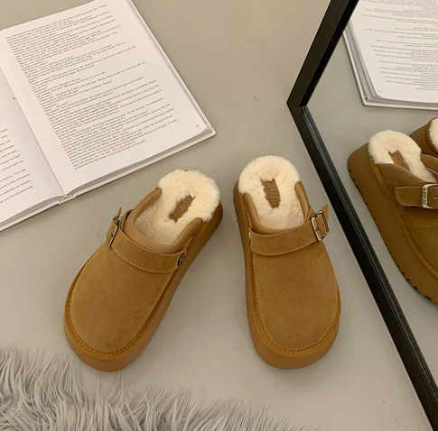 Pantofole Donna in Suede con Fodera Calda Comfortevoli Invernali