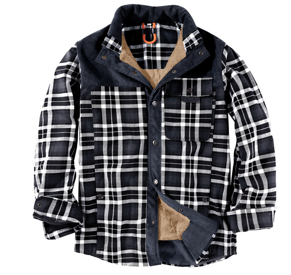 Giacca Uomo Lumberjack Calda Impermeabile Stile Outdoor
