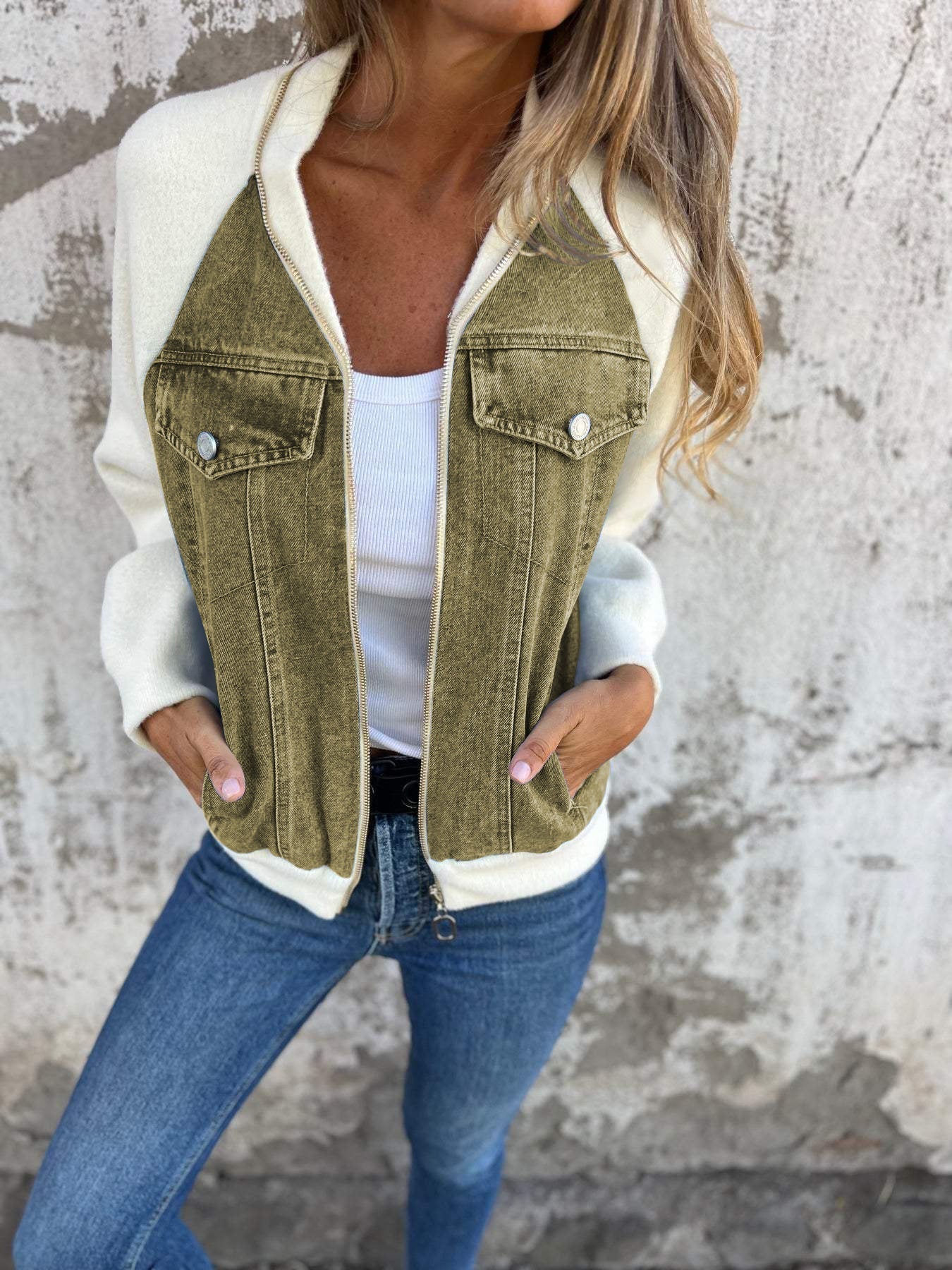 Giacca Donna con Superficie Strutturata Linea Pulita