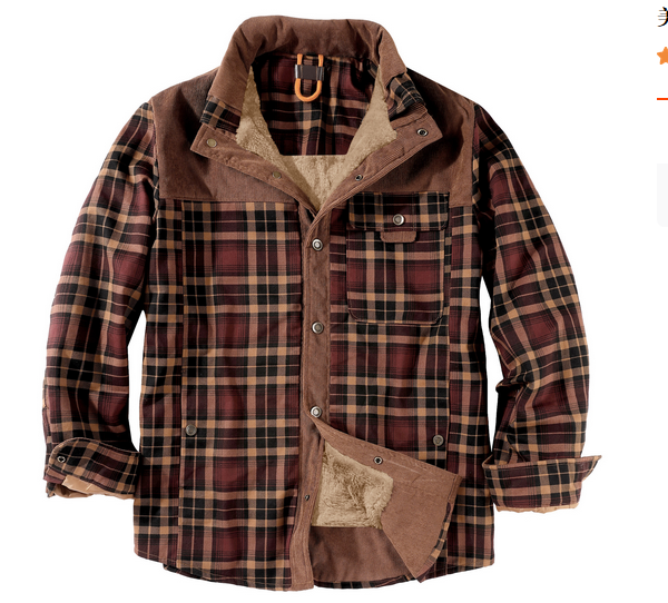 Giacca Uomo Lumberjack Calda Impermeabile Stile Outdoor