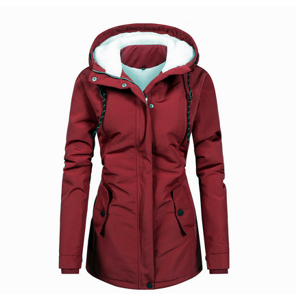 Giacca Invernale Donna Impermeabile con Cappuccio e Fodera Calda