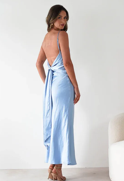 Abito Lungo Donna con Spalline Sottili Elegante