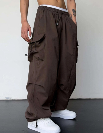 Pantaloni Cargo Uomo Taglio Largo Vestibilità Ampia