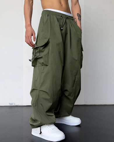 Pantaloni Cargo Uomo Taglio Largo Vestibilità Ampia