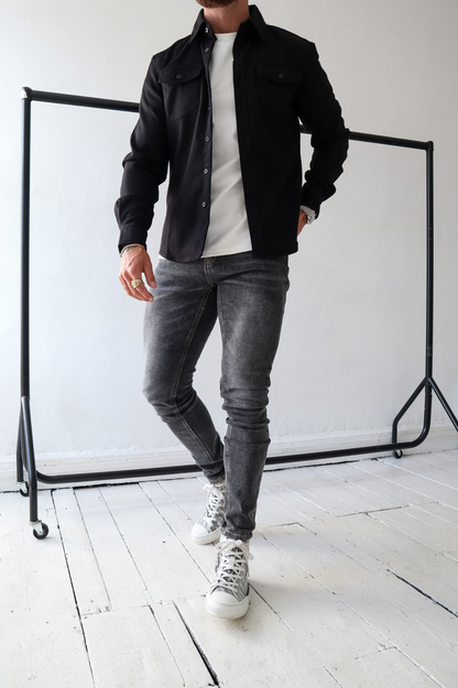 Camicia Uomo in Cotone con Tasche sul Petto Regular Fit