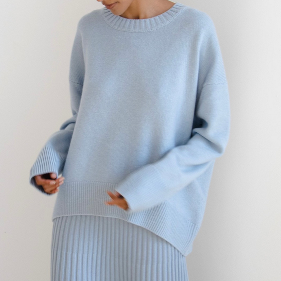 Maglione Donna Oversize in Maglia Girocollo Vestibilità Ampia