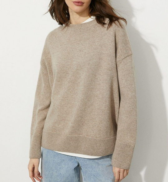 Maglione Donna Oversize in Maglia Girocollo Vestibilità Ampia