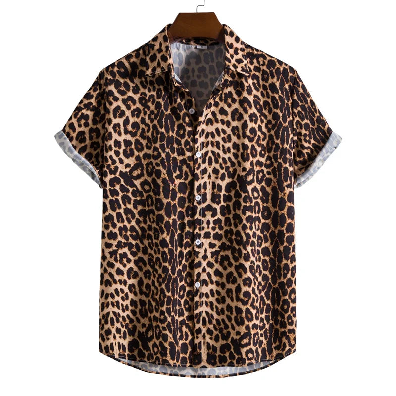 Camicia Uomo Fantasia Manica Corta