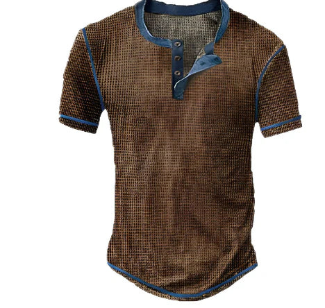Maglia Henley Uomo Manica Corta con Abbottonatura - Brentozzi