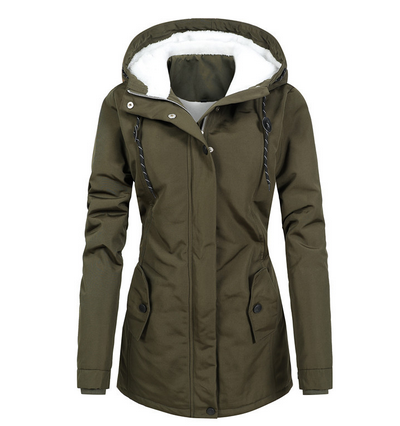 Giacca Invernale Donna Impermeabile con Cappuccio e Fodera Calda