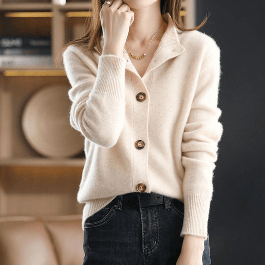 Cardigan Donna in Maglia con Colletto e Bottoni Vestibilità Comoda - Brentozzi
