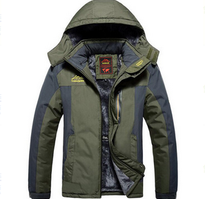 Parka Uomo Impermeabile e Antivento con Fodera in Pile e Cappuccio