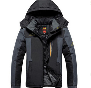 Parka Uomo Impermeabile e Antivento con Fodera in Pile e Cappuccio