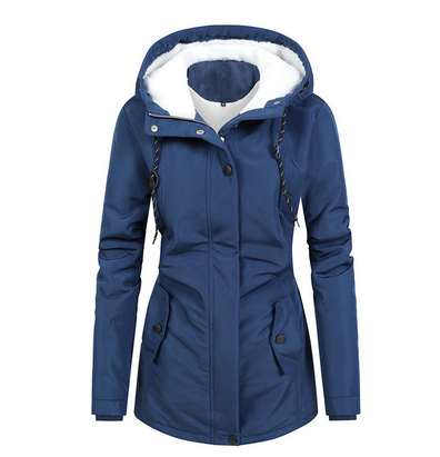 Giacca Invernale Donna Impermeabile con Cappuccio e Fodera Calda