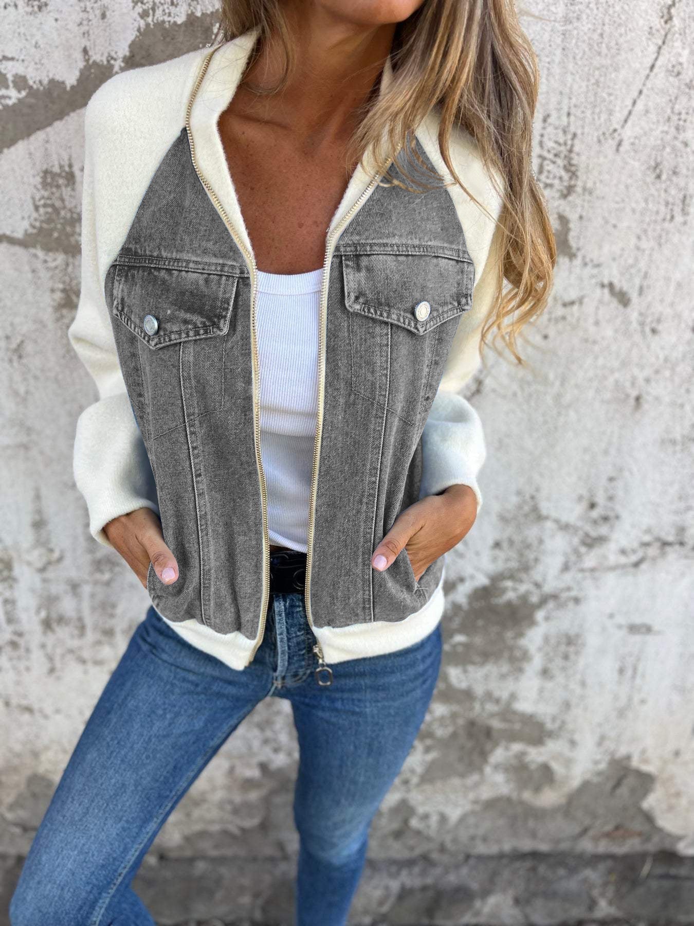 Giacca Donna con Superficie Strutturata Linea Pulita - Brentozzi