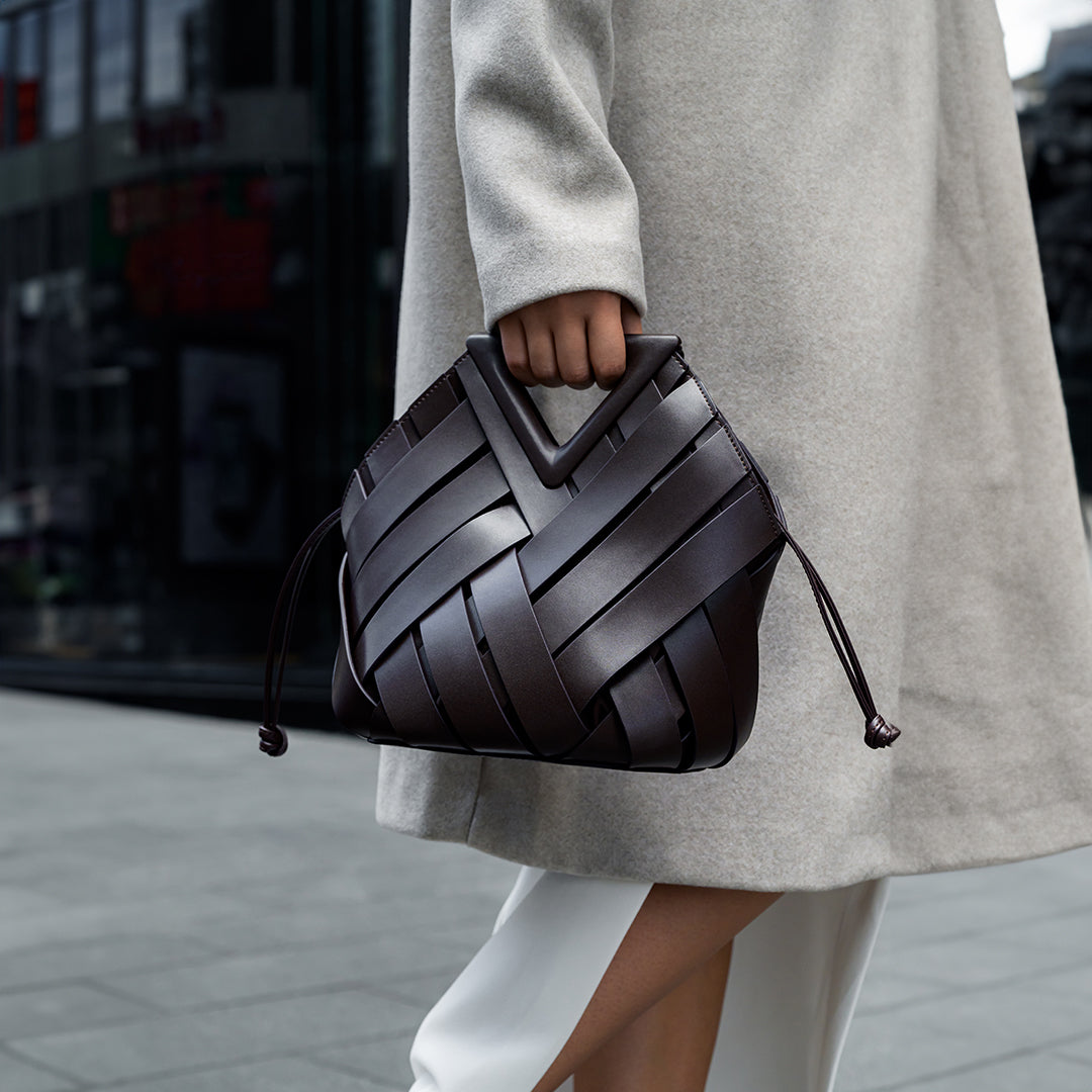 Borsa Donna in Pelle Intrecciata Stile Casual e Formale