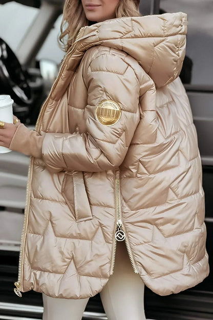 Cappotto Donna Invernale con Cappuccio e Imbottitura Elegante