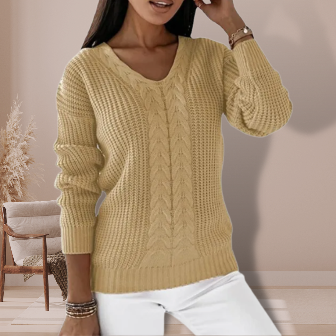Maglione Donna Lavorato a Maglia Stile Scandinavo