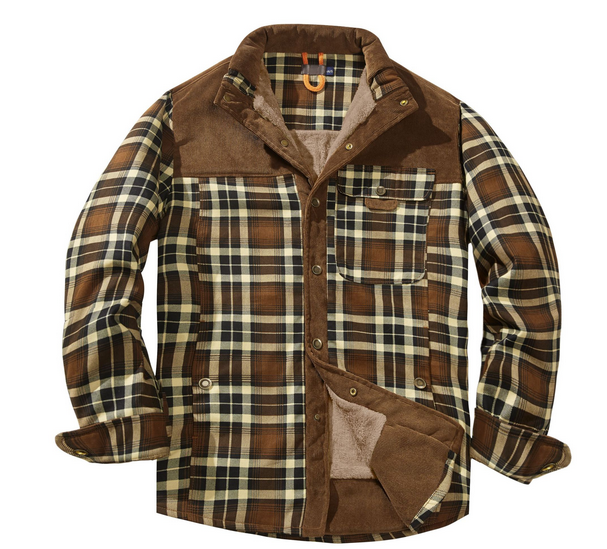 Giacca Uomo Lumberjack Calda Impermeabile Stile Outdoor
