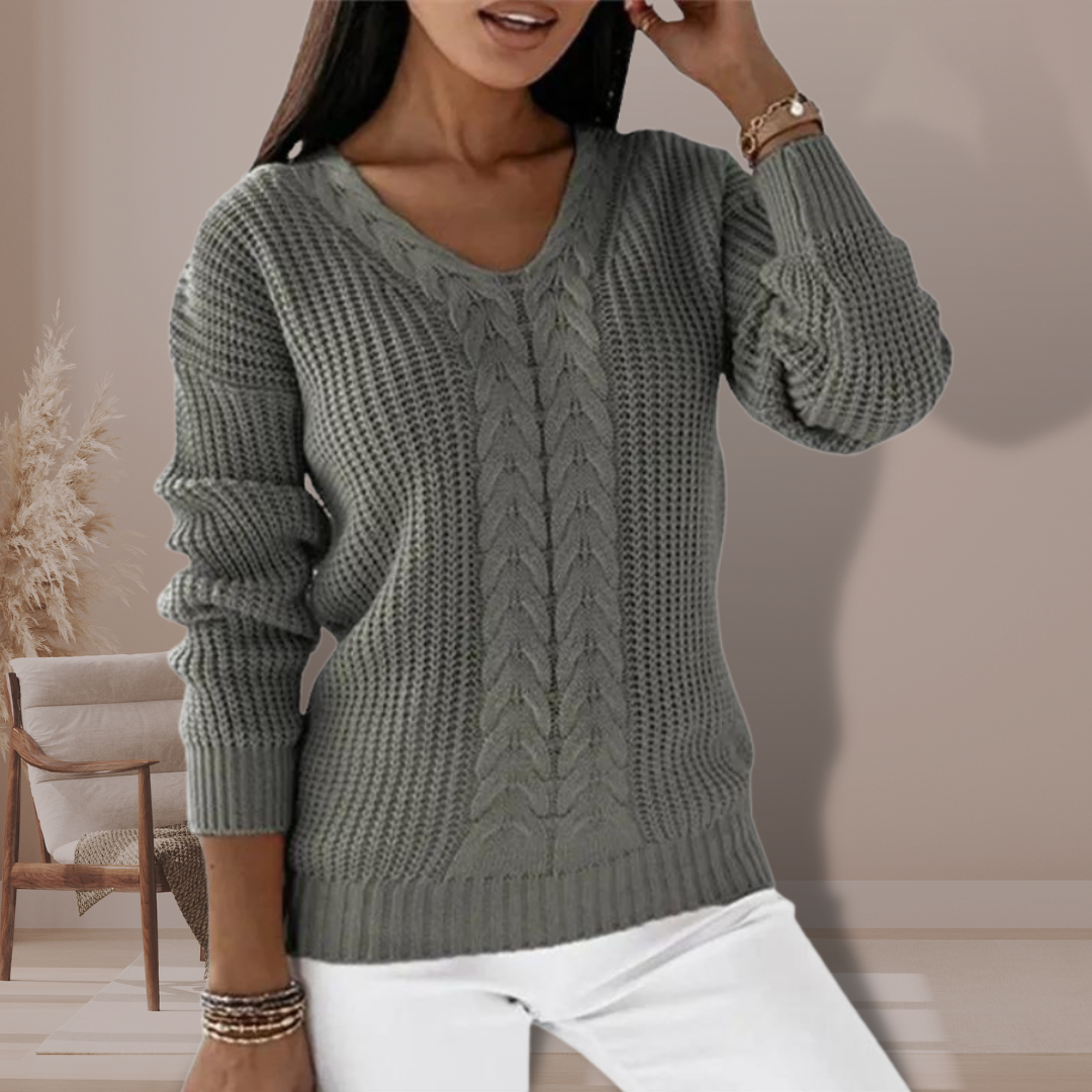 Maglione Donna Lavorato a Maglia Stile Scandinavo - Brentozzi