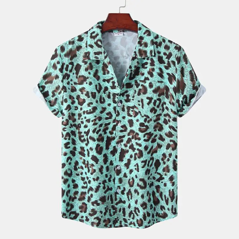 Camicia Uomo Fantasia Manica Corta