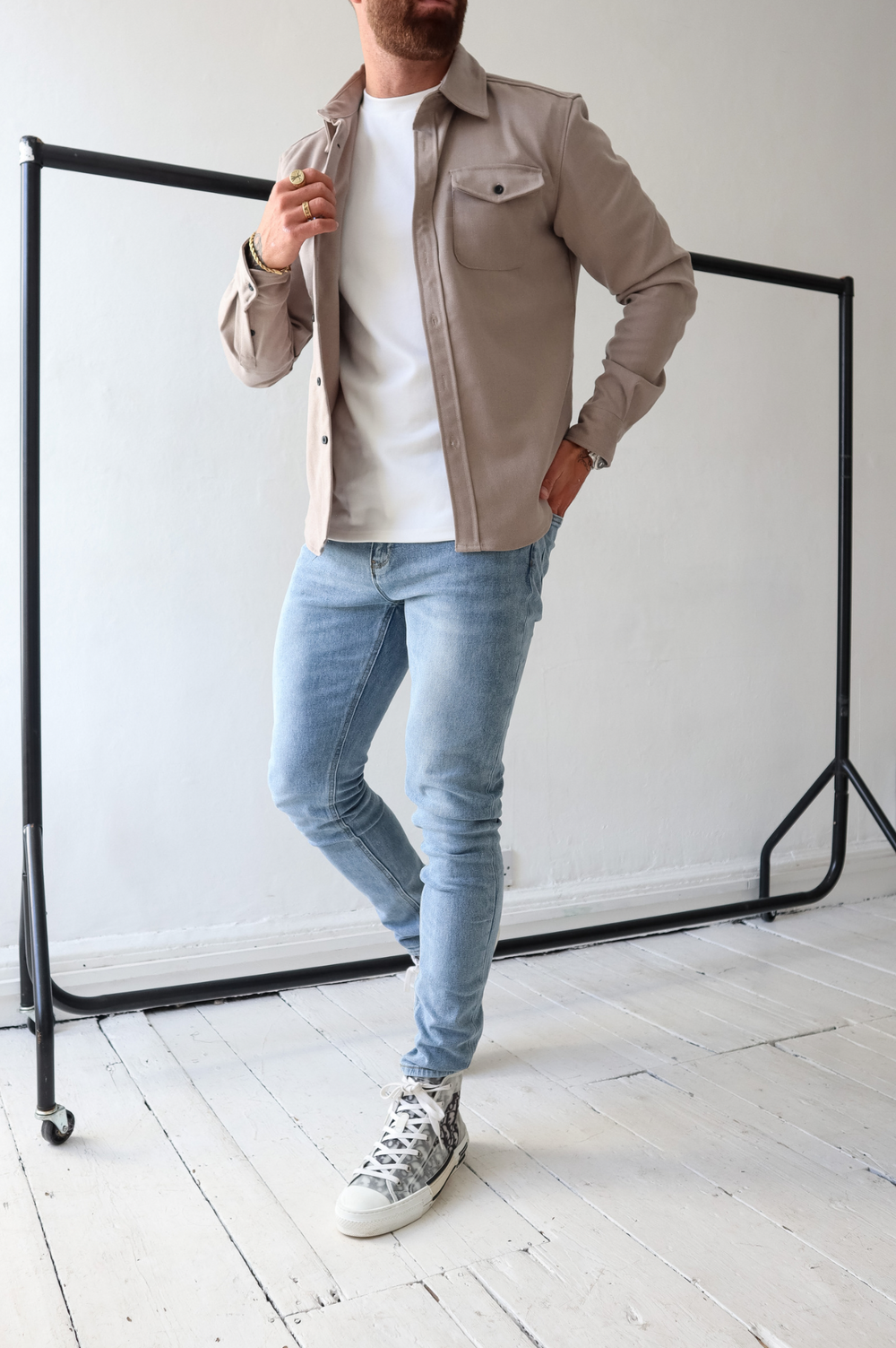Camicia Uomo in Cotone con Tasche sul Petto Regular Fit