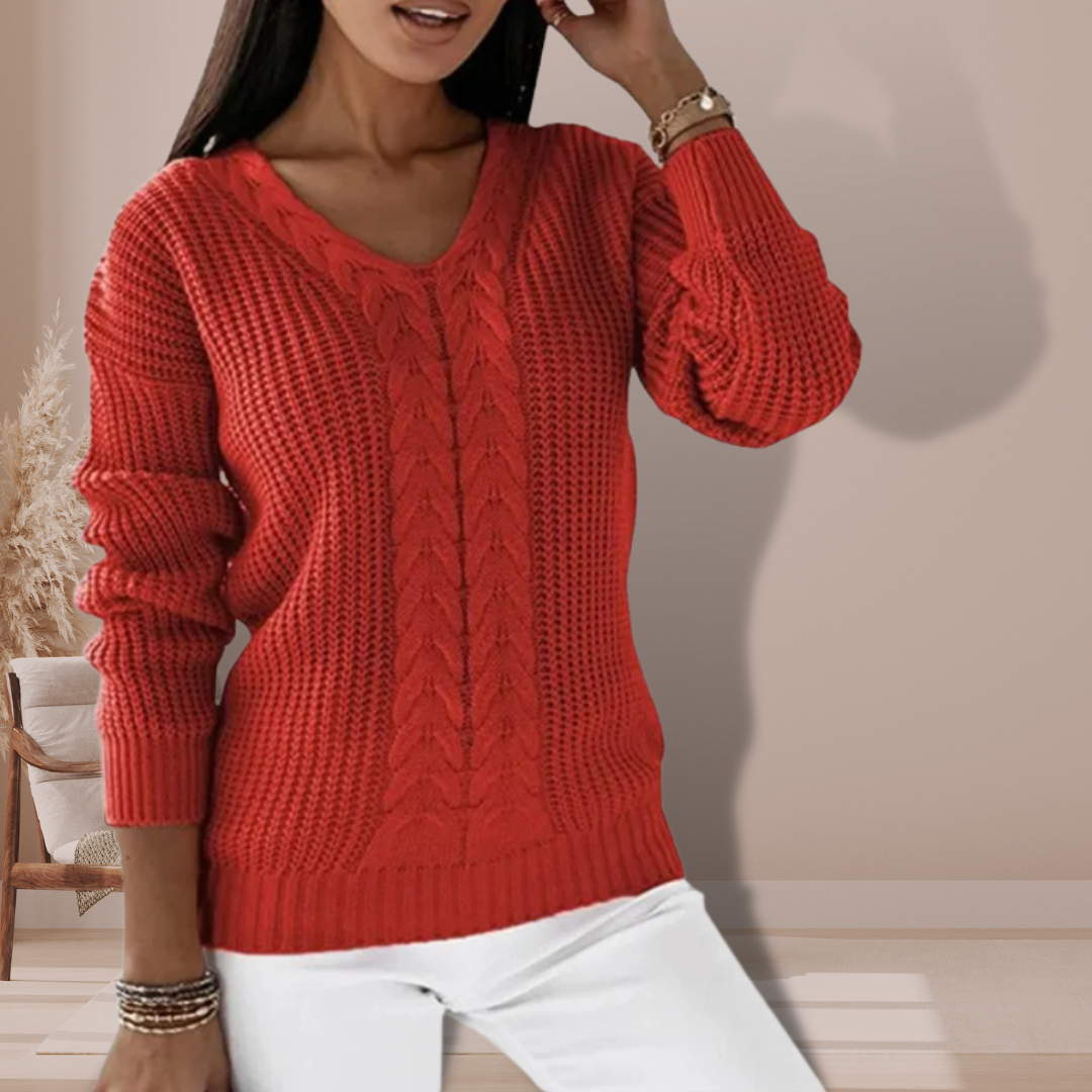 Maglione Donna Lavorato a Maglia Stile Scandinavo