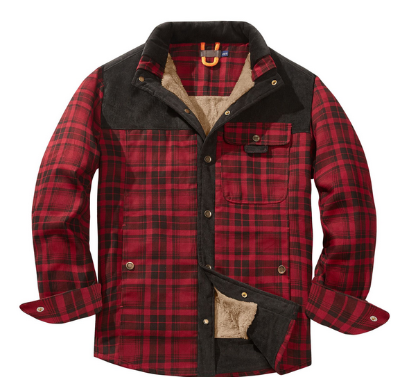 Giacca Uomo Lumberjack Calda Impermeabile Stile Outdoor