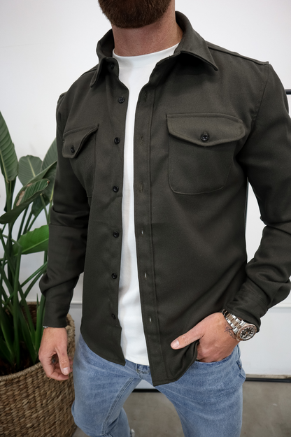 Camicia Uomo in Cotone con Tasche sul Petto Regular Fit