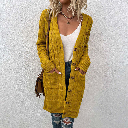 Cardigan Lungo Donna in Maglia con Bottoni - Brentozzi