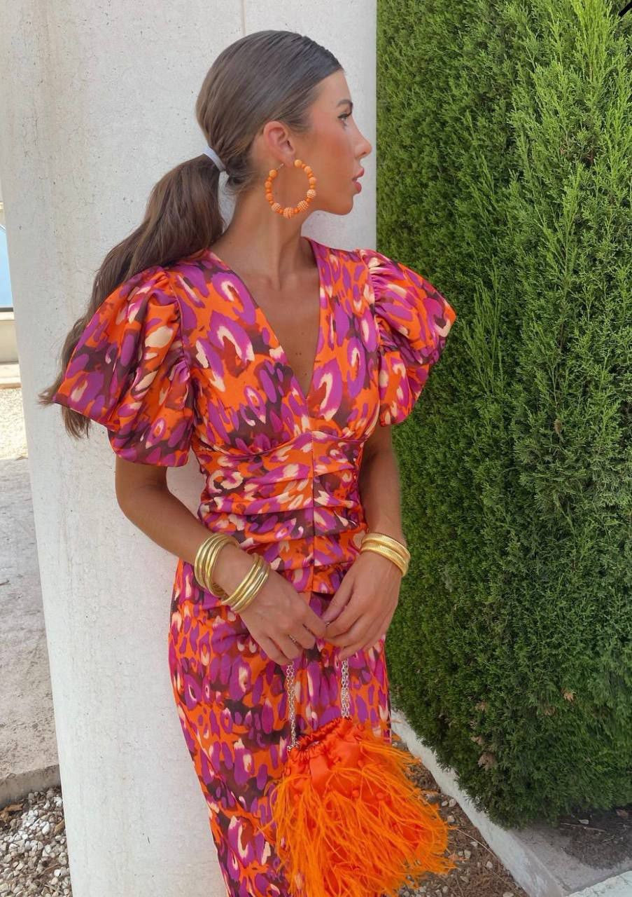 Abito Midi Donna con Ruches per Occasioni Speciali - Brentozzi