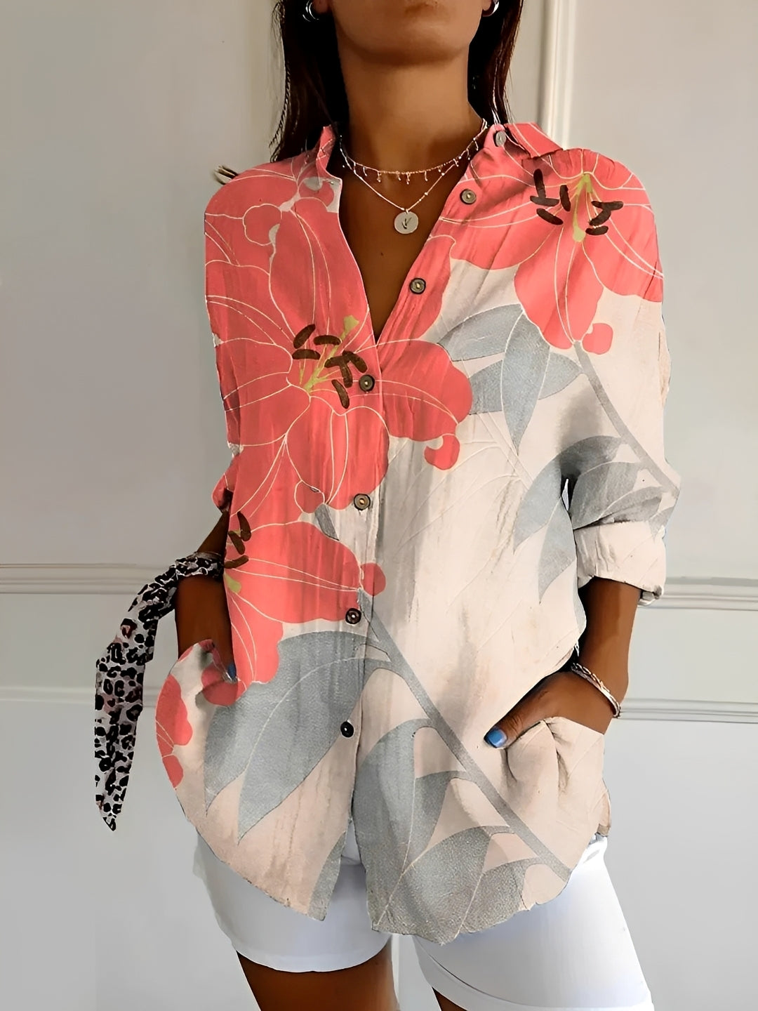 Camicia Donna con Bottoni Stile Classico