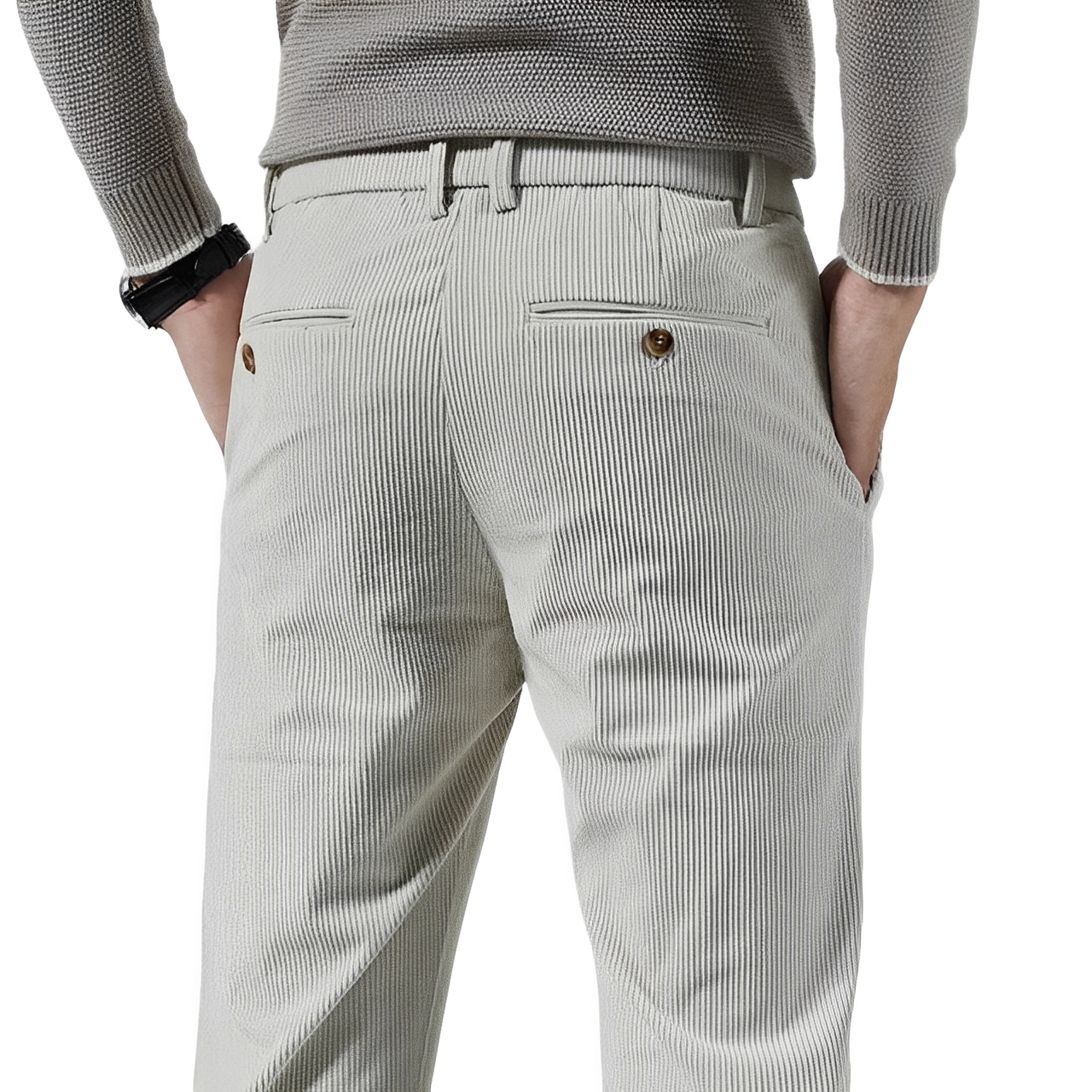 Pantaloni Uomo in Corduroy Leggeri Vestibilità Comoda - Brentozzi