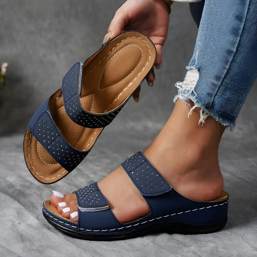 Sandali Donna Ortopedici con Chiusura a Velcro