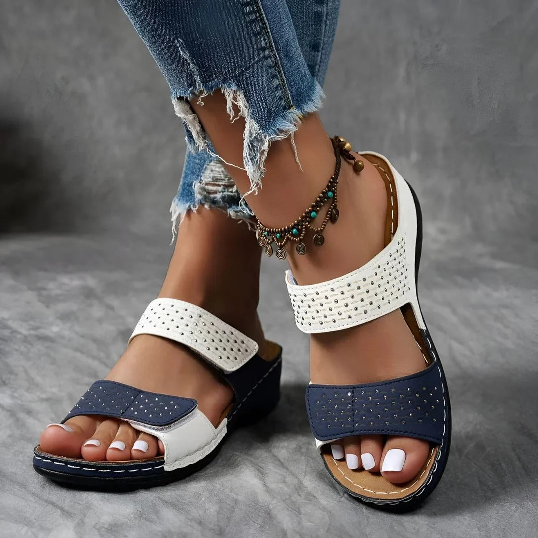 Sandali Donna Ortopedici con Chiusura a Velcro