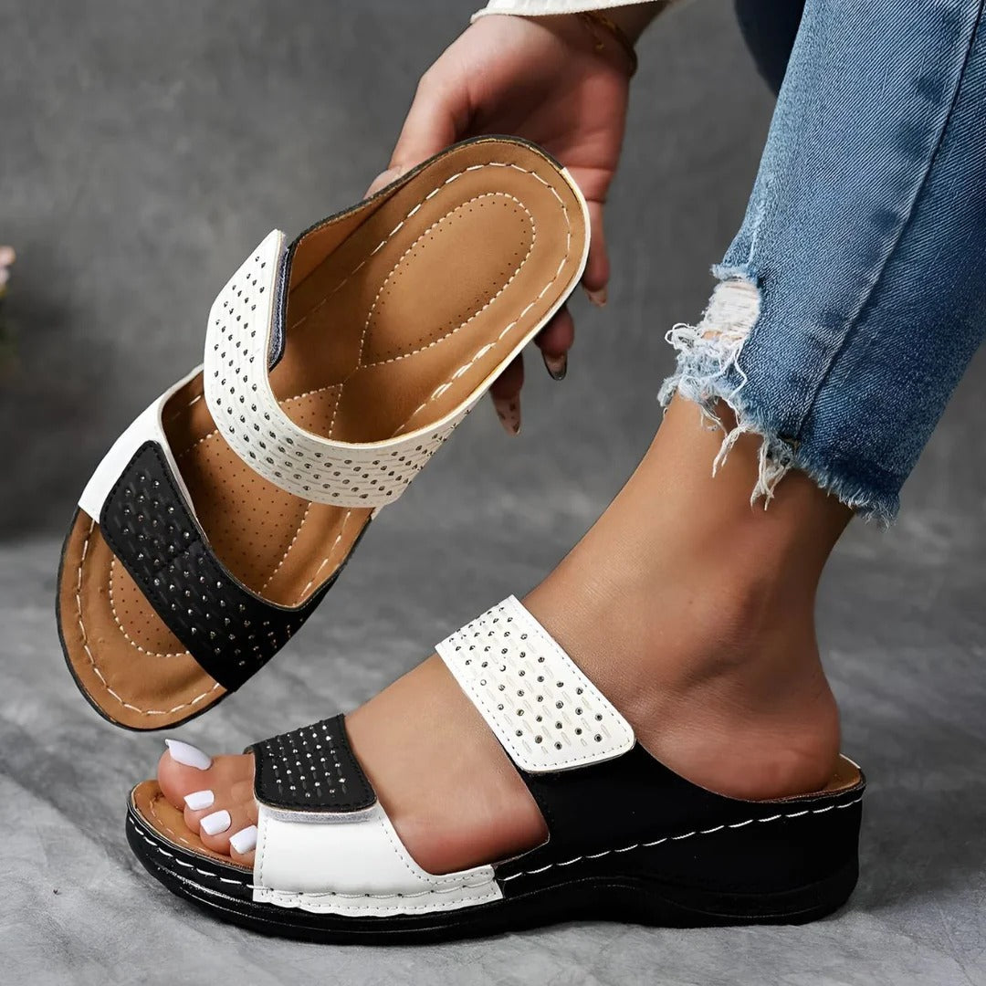 Sandali Donna Ortopedici con Chiusura a Velcro