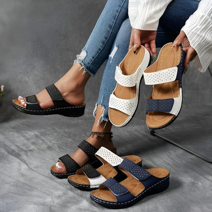 Sandali Donna Ortopedici con Chiusura a Velcro
