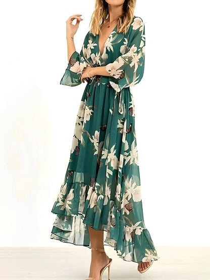 Abito Maxidress Donna Svasato Tessuto Fluttuante - Brentozzi