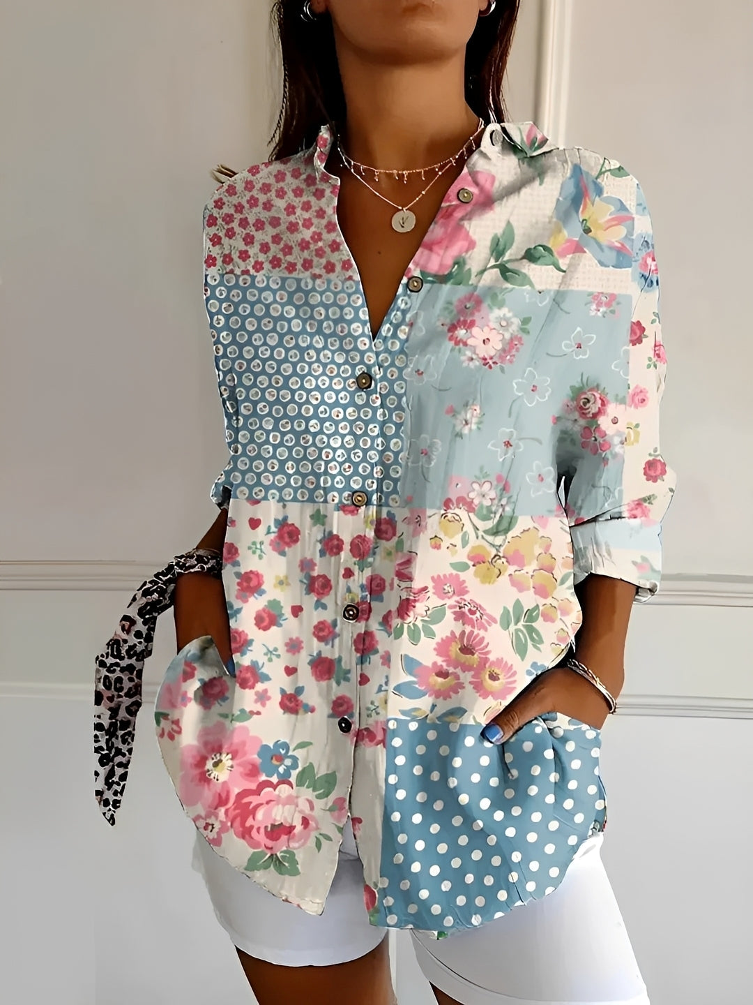 Camicia Donna con Bottoni Stile Classico