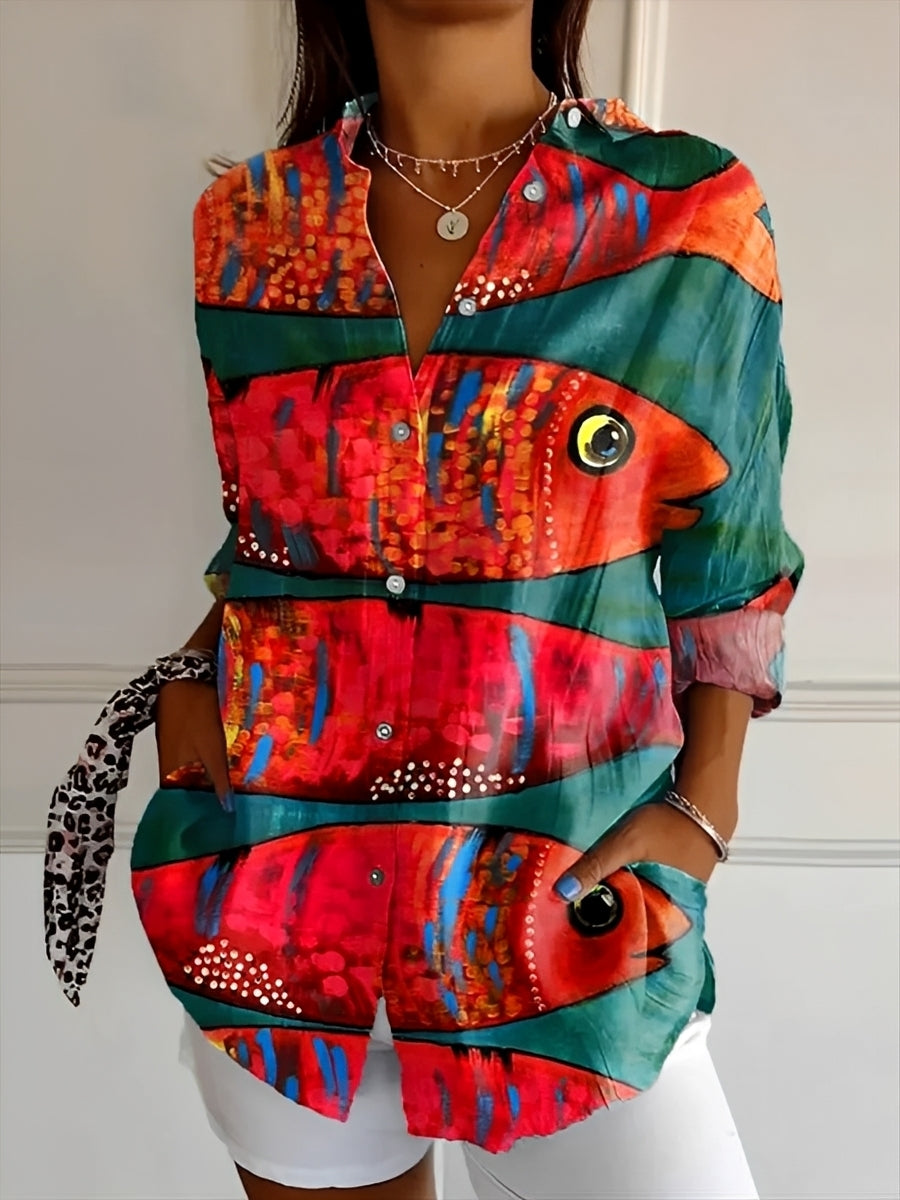 Camicia Donna Elegante con Bottoni Slim Fit
