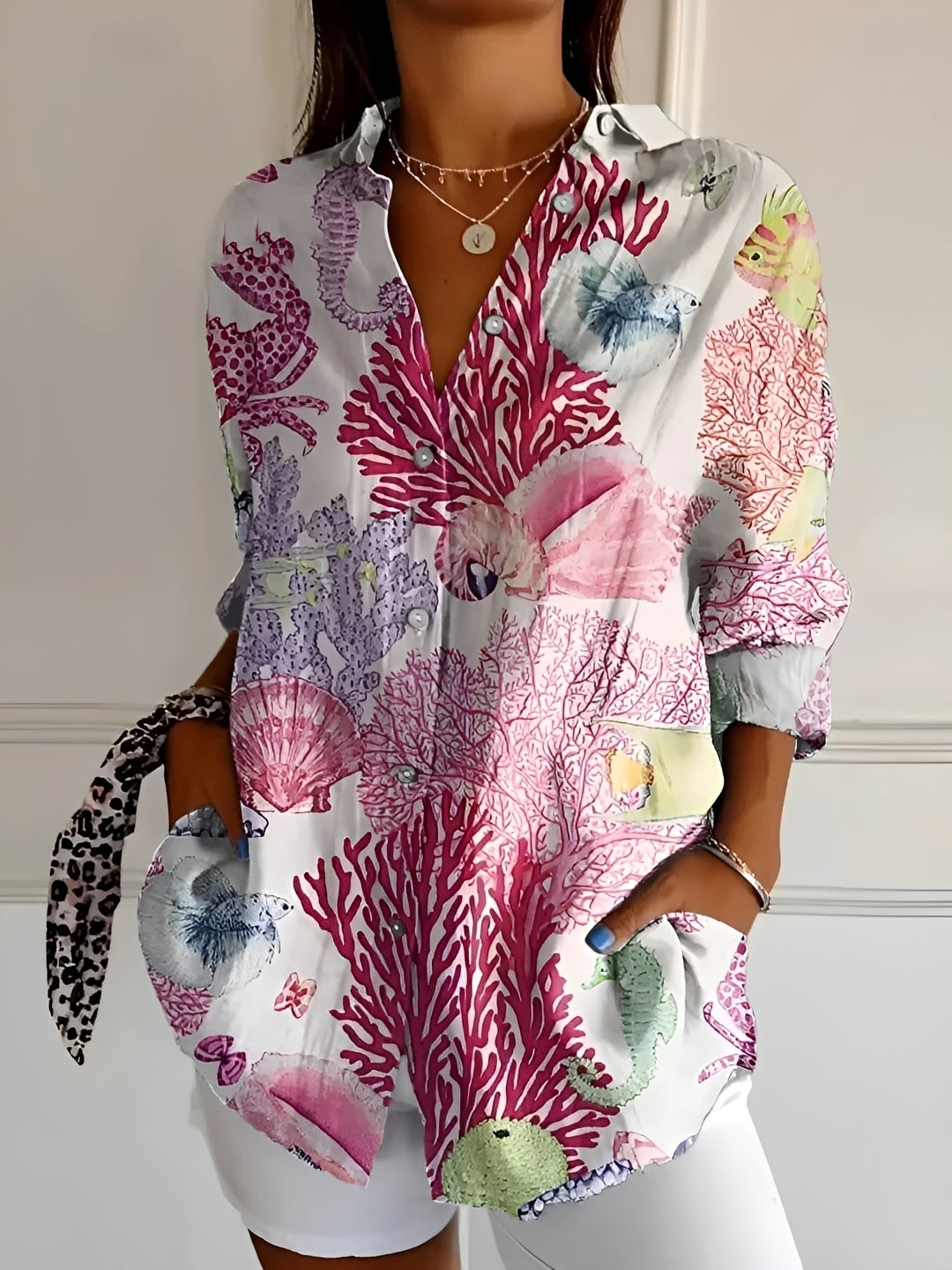 Camicia Donna con Bottoni Stile Classico